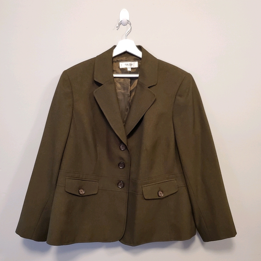 Olive Green Jones Studio Blazer/Suit Jacket Sz 18W